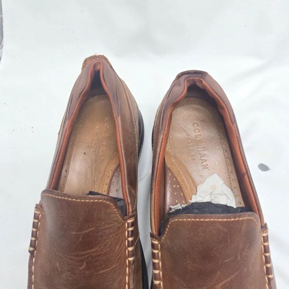 Cole Haan Grand‎ OS Loafers Mens 10M Brown Leather Moc Toe Slip On Casual Preppy